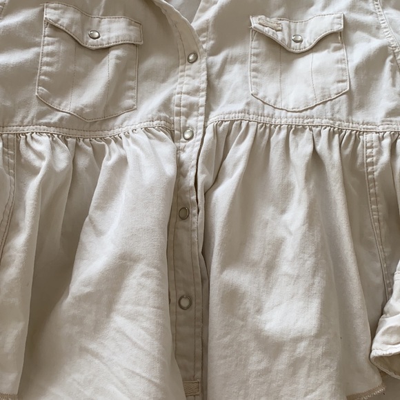 Peplum off white white denim top - Picture 3 of 4